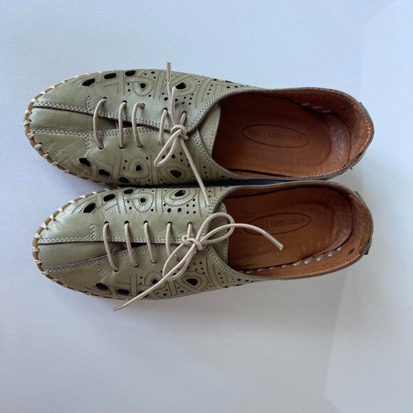 Sheridan Mia Kylie Leather Cutout Comfort Shoes Boho Artisanal Flats Size 8.5 - Picture 5 of 8